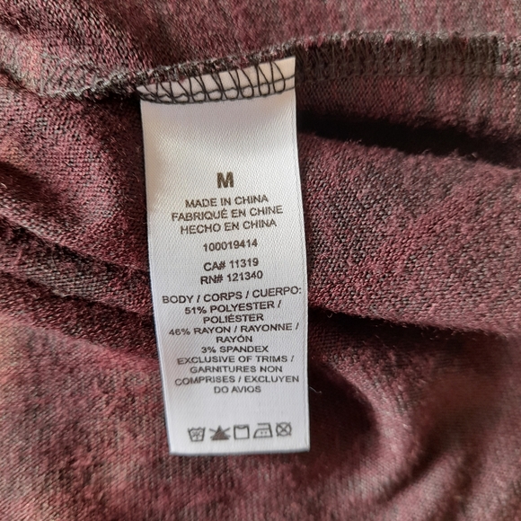 Dynamite Long Sleeve Top with Zipper - Burgundy - Medium - Picture 7 of 8